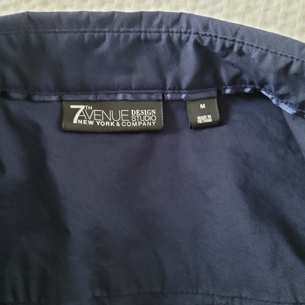 Navy button down blouse - Picture 4 of 6